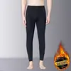 Roupa íntima térmica masculina com forro de fleece, camada base para outono/inverno, quente e resistente ao frio, espessada para aquecimento extra, atacado