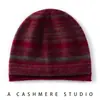 Nueva colección de otoño e invierno: Gorro de punto 100% cachemir puro, diseño unisex, casual y versátil, cómodo y cálido, patrón de rayas
