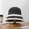 Chapéu de Pescador Novo Estilo para Mulheres com Grande Circunferência da Cabeça, Chapéu de Outono e Inverno com Toque de Luxo, Chapéu de Balde Tricotado, Estilo Coreano, Faz o Rosto Parecer Menor, Modelo Feminino