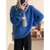 Suéter de punto suave y cómodo de piel de mapache para mujer, de invierno de alta gama, corte relajado, top de punto de lana, capa base