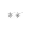 Brincos de diamante único em forma de estrela de prata esterlina S925, brincos de amantes masculinos e femininos, brincos de nicho de vento frio, atacado de fábrica