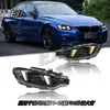 Adecuado para 13-18 BMW Serie 3 F30 Ensamblaje de Faro Modificado Estilo Fang Luz Diurna Led Lente de Giro