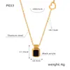 Collar con colgante cuadrado de acrílico chapado en oro y titanio con cadena de clavícula estilo blogger online para mujer, diseño retro