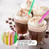 Pajitas Especiales en Forma de Cuchara Transfronterizas para Postre y Té con Leche, Mezcla Multicolor de Material PP, Seguras y Resistentes a Altas Temperaturas