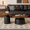 Mesa de Café Nórdica Color Crema para Sala de Estar, Adecuada para Apartamentos Pequeños, Mesa de Café Minimalista para Homestay, Mesa de Café Redonda Pequeña Martini