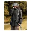 Chaqueta impermeable y cortavientos transfronteriza, adecuada para primavera y otoño, ropa de trabajo funcional casual estilo coreano, chaqueta con capucha holgada para hombre