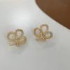 Pendientes de Aguja de Plata S925 con Fragancia Fresca y Dulce, Pendientes Asimétricos de Clip para la Oreja con Nudo de Cuerda Metálico de Estilo Antiguo para Mujer 786X