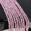 Cuentas de Cristal de Vidrio Planas Brillantes de 4/6/8 mm para Joyería DIY Cuentas Sueltas de Cristal Collar Pulsera