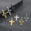 Nueva Joyería Transfronteriza Europea y Americana Colgante con Forma de Cruz de Acero de Titanio Chapado en Oro de 18K Colgante de Collar de Cruz Se Puede Grabar