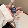 Correa de Cuero de Mezclilla Irregular Recubierta de Resina Adecuada para Apple iWatch 11ª Generación 10/987Ultrase