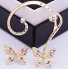 B245 Joyería de Moda Europea y Americana Personalidad Tendencia Aretes Colgantes Mariposa Aceite Diamante Clip para la Oreja Colgador de Oreja Salida de Fábrica