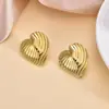 Brincos Hidráulicos de Aço Inoxidável 304 Estilo Novo Europeu e Americano com Design Vintage, Sensação de Alto Padrão, Joias com Superfície Geométrica Irregular