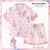 Pijama Infantil Sudeste Asiático Niñas Verano Delgado Seda de Hielo 2024 Nuevo Princesa Verano Celebridad de Internet Niñas Conjunto de Dos Piezas