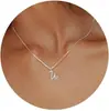 Nuevo Collar de Acero Inoxidable 2024 para Mujer con 26 Colgantes de Letras Inglesas, Joyería de Cuello Simple y Personalizada
