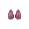 Pendientes de Gota de Agua de Circonita Colorida Estilo Vintage, Pendientes de Moda Personalizados, Pendientes de Lujo Ligero de Gama Alta, Aguja de Plata