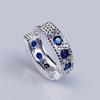 Pendientes elegantes con hebilla de diamante azul superbrillante, ligeros, de lujo, de moda, de Corea del Sur, de celebridades de Internet, de estilo neutro, de circonita en color.