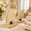 Espejo de escritorio para maquillaje con borde dorado, espejo de un solo lado plegable, espejo de belleza de alta definición para estudiantes, espejo de escritorio