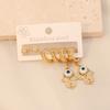 [Ice Meng] 3 pares Aretes de Ojos con Gota de Aceite Aretes de Acero Inoxidable Joyería Transfronteriza Europea y Americana para E547