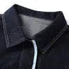 Jaqueta Camisa Jeans Color-Blocking 2026 Estilo Retro Coreano Simples com Gola Lapela Estilosa Top Casual Versátil para Mulheres