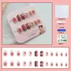 Venta Directa Personalizada de Fábrica Uñas Cortas, Medias y Largas para Manicura, Uñas Portátiles de Fototerapia Hechas a Mano, Pegatinas para Uñas, Estilo de Lujo Accesible 24 Piezas