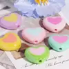 Cuentas Sueltas en Forma de Corazón Bicolor Chapadas en UV con Agujeros Rectos Cuentas Dopamina para Manualidades Accesorios para Cadena de Teléfono Venta al por Mayor