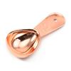 Colher de medida em formato de coração, colher de café ouro rosa, colher de aço inoxidável 304 com escala, colher de medida triangular para leite em pó em estoque
