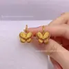 Novos Brincos Borboleta Escovados de Camada Dupla Retrô Luxo Leve Alto Padrão Temperamento Único Sensação de Menina Rica Brincos Atacado