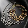 Collar y Pulsera de Cadena Metálica Hueca Geométrica Irregular Inspirados en Diseño Transfronterizo Europeo y Americano, Accesorio de Clavícula de Empalme a la Moda