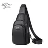 Sachy Kangaroo Bolsa de Peito de Couro Genuíno Bolsa Transversal Masculina de Negócios Moda Bolsa de Peito de Couro Bovino de Primeira Camada Mochila Pequena Casual