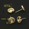 Brincos de pérola oca de zircônio micro banhados a ouro real de cobre DIY pequenos simples versáteis brincos de prata 925 acessórios para brincos