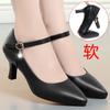 3cm couro genuíno sapatos individuais de sola macia aeromoça de salto médio fivela reta com Cheongsam sapatos de dança para mães sapatos de couro sapatos de trabalho sapatos femininos