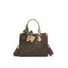 Pañuelo de Seda Estampado Retro con Lazo Bolso Tote Bolso de Mano para Mujer Hombro Mensajero Correa de Hombro Desmontable Gran Capacidad para Viajar