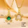 Pendente Flor de Zircônia Microcravejada Banhado a Ouro Cobre Transfronteiriço Europeu e Americano Luxo Acessível Moda DIY Feminina Pingente de Joia de Alta Qualidade