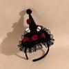 Tocado de Halloween Sombrero Mágico de Bruja Diadema Decoración de Maquillaje Diadema de Encaje Horquilla de Calabaza Accesorio para el Cabello de Fantasma