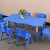 Jardim de Infância Educação Infantil Ondas Mesa para Seis Pessoas Mesa de Escrita para Aluno Aprendizagem Mesa Longa Quadrada Plástico Mesa e Cadeira para Bebê
