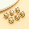Cobre Chapado en Oro de 18 Quilates con Oro Genuino e Incrustaciones de Diamante Forma de T Zirconia Cuentas Sueltas Cuentas Espaciadoras Pulsera de Cristal y Perlas para Hacer Manualidades Joyería Accesorios Hechos a Mano