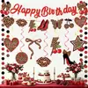 Novo Conjunto de Decoração de Festa de Aniversário com Estampa de Leopardo Cereja Transfronteiriça Bandeira de Leopardo Vermelho Decoração Suspensa em Disco Espiral Bolo