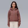 Outono e Inverno Novo Estilo Curto Forrado com Lã Solto Casual Redutor de Idade Moletom Jaqueta com Capuz Roupas para Corrida Esportes Fitness Top