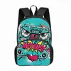 Mochila Nueva para Estudiantes Temu Amazon 16 pulgadas Monstruo de Dibujos Animados Estilo Graffiti Impresión Gran Capacidad Reducción de Peso Fabricante