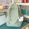 Mochila escolar para estudantes universitárias, versão coreana, grande capacidade, mochila simples de cor sólida para alunos do ensino fundamental II e médio, unissex