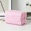 Bolsa de cosméticos de viaje pastel PU bolsa de almacenamiento de gran capacidad al por mayor bolsa de almacenamiento de viaje bolsa de aseo Macaron simple