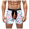 Ropa interior masculina con estampado digital 3D de labios rojos, sexy, de alta elasticidad, regalo de San Valentín europeo y americano 2025