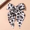 Tejido de Satén Brillante Europeo y Americano Transfronterizo Pinza para el Cabello de Lazo Estampado de Leopardo Pinza de Una Sola Palabra Pinza de Resorte Accesorios para el Cabello de Mujer Venta al por Mayor