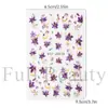 Nuevas pegatinas de arte para uñas transfronterizas ins flor morada lámina dorada patrón floral suave de plantas pegatinas para uñas adhesivas venta al por mayor