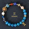 Multi-Win Joyería Pulsera de Constelaciones Azules Piedra Azul 8mm Piedra Natural Pulsera de Perlas de Ocho Planetas Venta al por Mayor