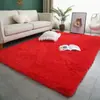 Alfombra de Pelo de Seda de Color Sólido Transfronteriza Alfombra Sencilla para Mesa de Café de Sala de Estar Alfombra Completa para Mesita de Noche de Dormitorio Alfombra de Pelo Largo PVpile Felpudo