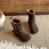 Botas Birkenstock con Forro de Felpa para Niñas Otoño/Invierno 2026 Nuevo Estilo Para Niños Uso de Dos Maneras Botines Cortos de Dos Algodones Botas Martin Peludas para Bebé Niña