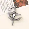 [preto fosco] moda simples liga lua estrela pingente DIY colar brincos chaveiro acessórios de joia