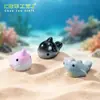 Miniatura de paisaje linda ballena azul, orca, figuras de animales marinos, decoración de acuario, accesorios DIY, adornos colgantes, decoraciones pequeñas