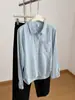 Camisa de Algodón Puro con Bolsillo en Solapa Artístico para Mujer 2026 Otoño Holgada Versátil Casual Manga Larga Camisa para el Trabajo Nuevo Estilo